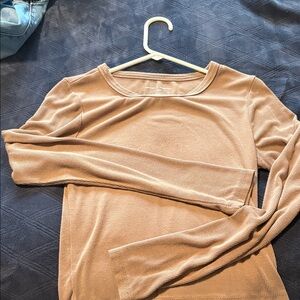Elegant Tan Long Sleeve Women's Top